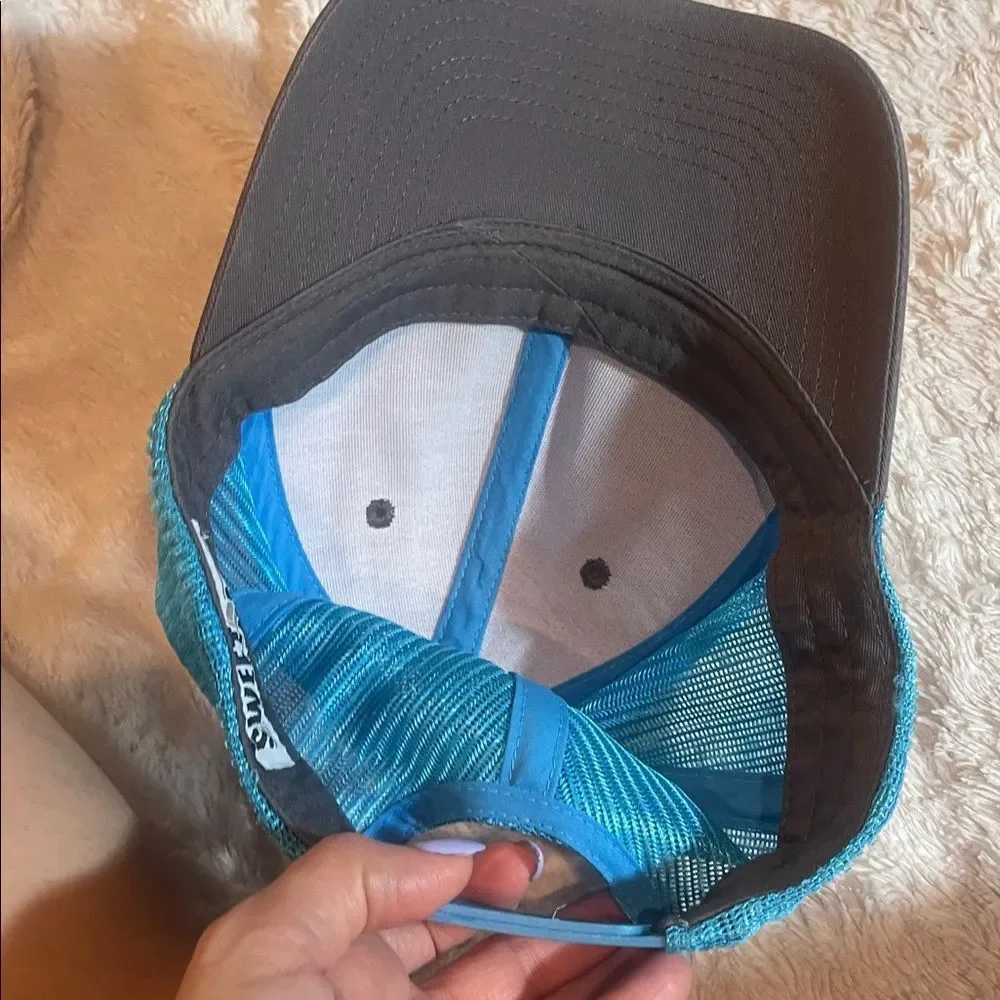 Softball Vibes Cap with Blue Mesh